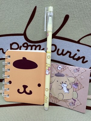 POMPOMPURIN A7 Notizbuch Gelstift Memo Schreibwaren Sanrio süß kleines Set Konvolut