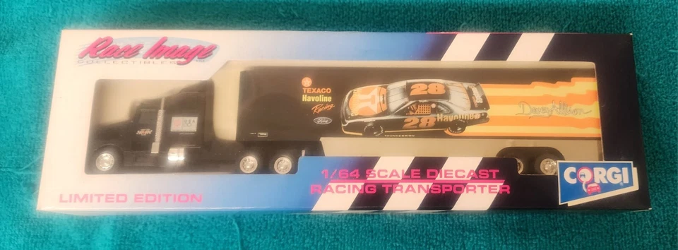 Davey Allison #28 Texaco Havoline 1:64 Racing Corgi Transporter Hauler - Image 2 of 4
