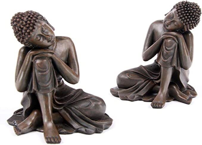 Statue Bouddha Thaï Bois Effet Antique – Hauteur 25 Cm – Décoration Zen Et Spirituelle