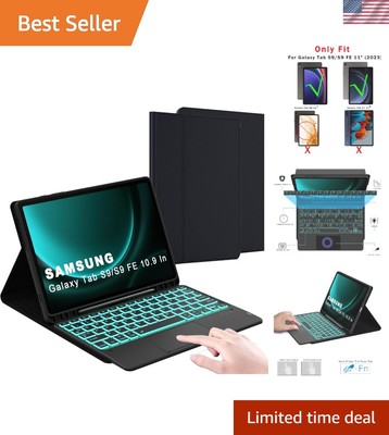 3-Angle Stand Keyboard Case for Galaxy Tab S9 10.9'' & 11'' - Stylish Black Design