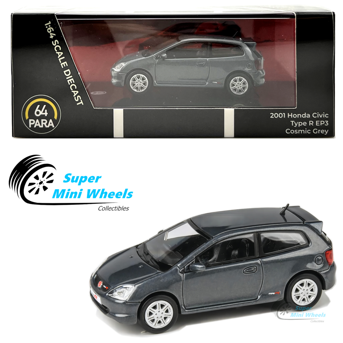 PARA64 1:64 2001 Honda Civic Type R EP3 - Gray | eBay