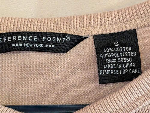 Reference Point Beige Button Front Cardigan Sweater Women's Small Stain Flaw - Picture 3 of 3