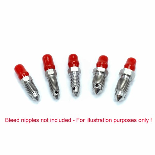 10x RED PVC Brake Bleed Screw Bleed Nipple Caps Covers Universal - Picture 5 of 6