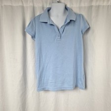 Cat And Jack Girls Short Sleeve Blue School Uniform Polo Shirt Sz M