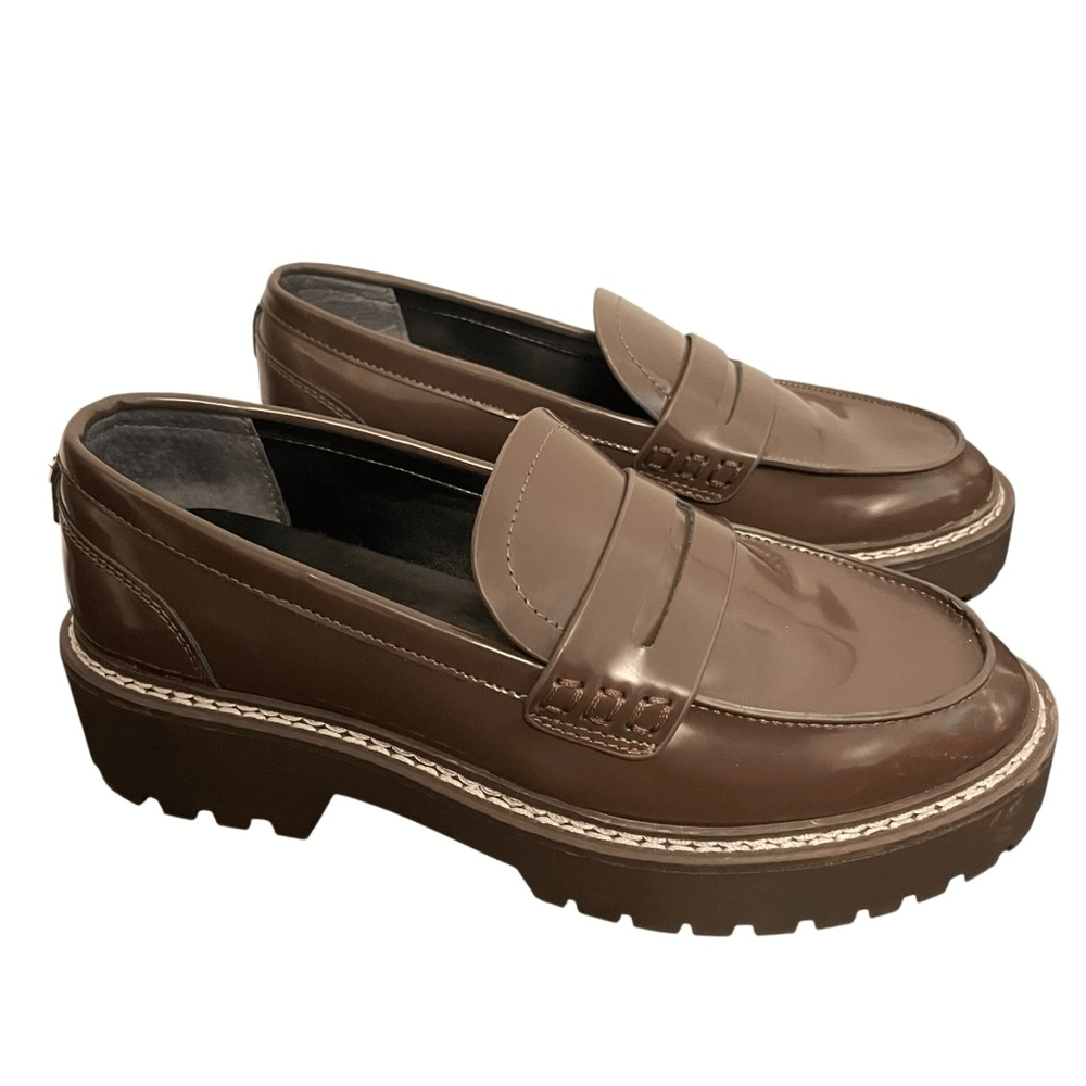 SAOLA Mocassini Calvin Klein Suzie casual suola a strappo marrone 6 5 NUOVI