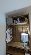 Rustic Solid Display Unit Cupboard Wardrobe With Hanging Rails, 5 Shelves🥰