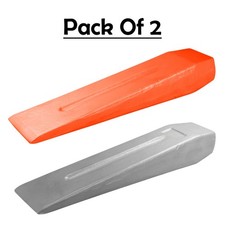 2 Pack Heavy Duty Log Splitting Wedges 2.5kg & 1.5kg – Steel Wood Splitter Tools