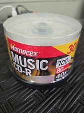 MEMOREX Blank Music CD-R 30 Pack 40X 80 Minute 700MB -New And Sealed