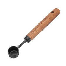 2.5ml Stainless Steel Measuring Spoon with Wood Handle Black,