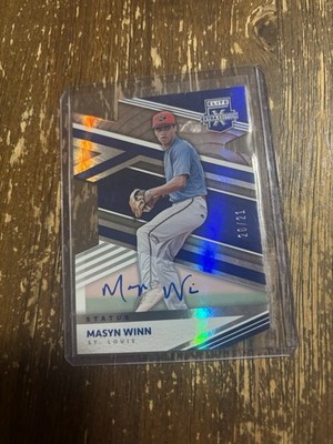 Masyn Winn Auto /21 2020 Elite Extra Edition STL Cardinals Baseball Card