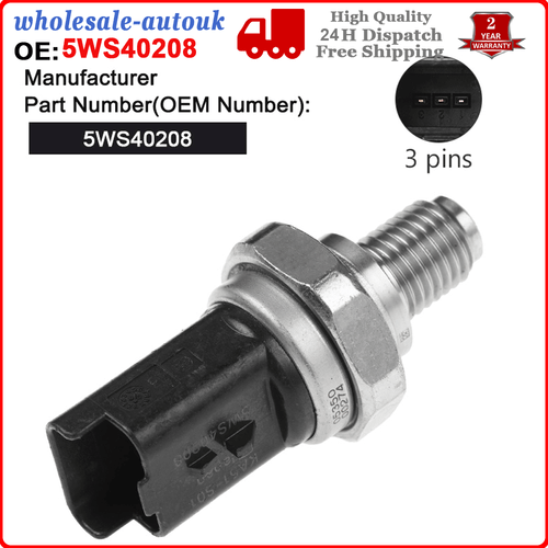 FUEL HIGH PRESSURE RAIL SENSOR for NISSAN QASHQAI NOTE 1.5 DCI DIESEL 5WS40208 - Picture 2 of 6