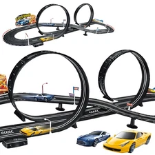 Slot Car Race Track Set Electric Powered Race Track Dual Racing Car Track Set