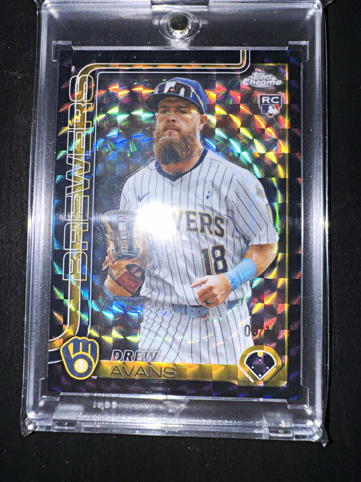 Topps 2025 Chrome Update Drew Avans Blacks Geometric /10 #USC47 Brewers