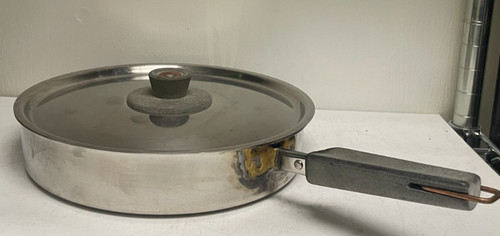 Revere Ware Frying Saute Pan Skillet 10-Inch 1801 Cooper Core Stainless + Lid