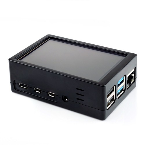 BerryBase Gehäuse für Raspberry Pi 4 und 3,5" Display, schwarz