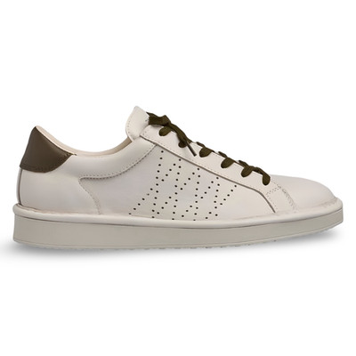 HERREN PANCHIC SNEAKER LEDER WEISS GRÜNE EINSÄTZE GRÜNE SCHNÜRUNG ART. P01