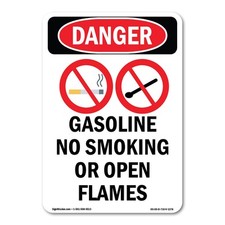 Gasoline No Smoking ANSI Danger Sign Metal Plastic Decal