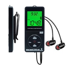 AM/FM Personal Portable Mini Radio with Digital Tuning LCD Display and Black