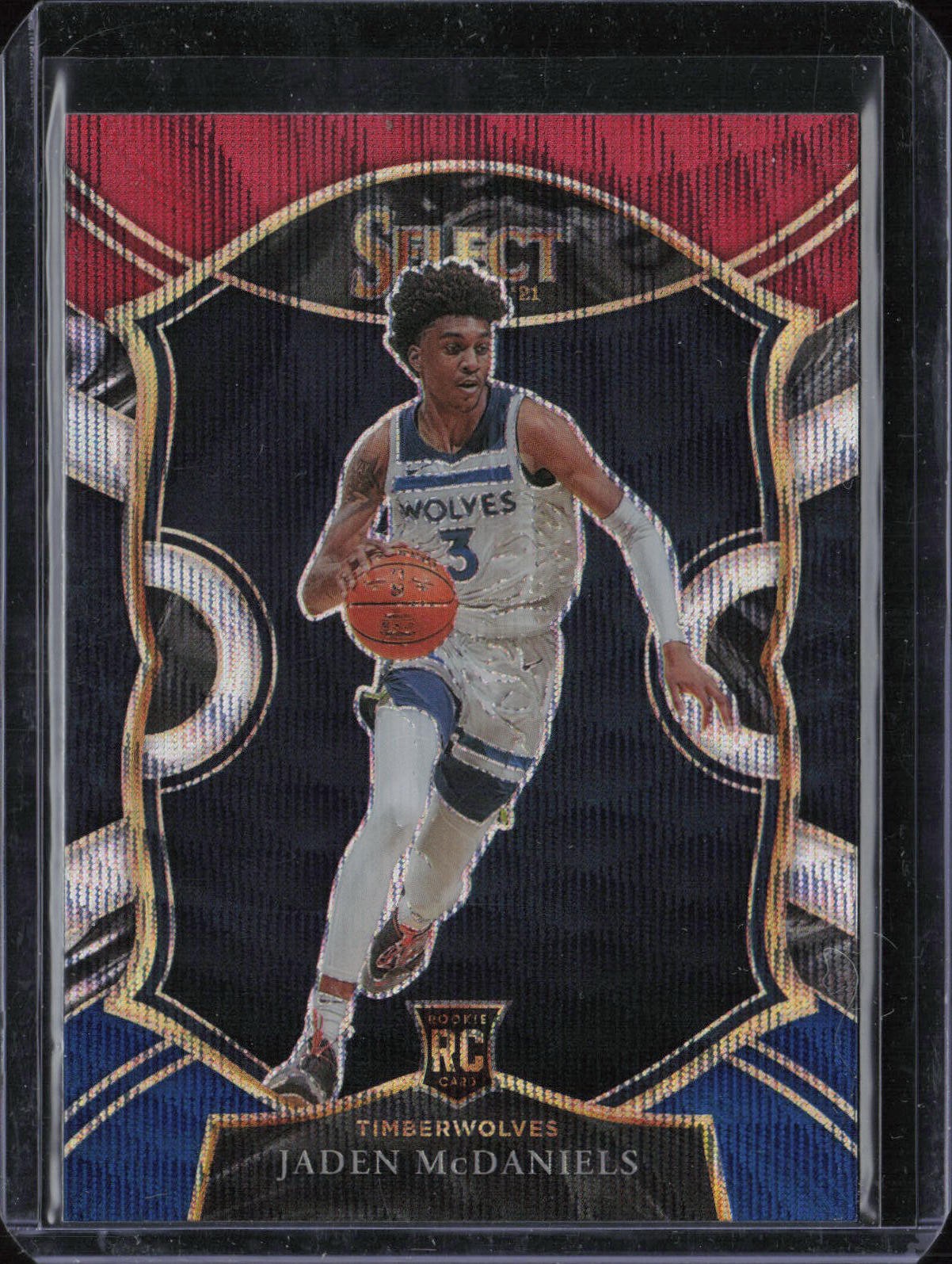 2020-21 Panini Select #88 Jaden McDaniels Tri-Color Prizms