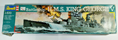 2003 Revell Battleship HMS King George V 1:570 Open Box Partially Assembled