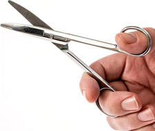 Curved Ostomy Scissors - Premium Stainless Steel Blunt Tip for Stoma Bags | Medi