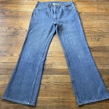 Vintage 70s Flare Jeans Fit Mens 34x32 Sears Thumbs Up Tagged Size 36 Long
