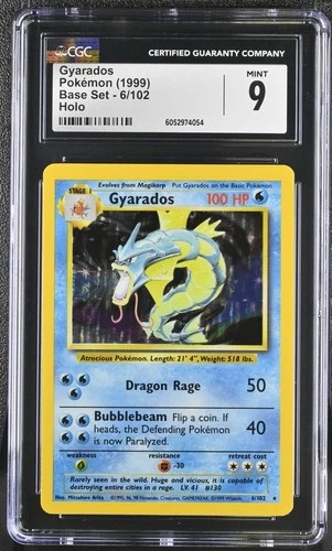Pokémon 1999 Gyarados Holo Base Set #6 CGC 9