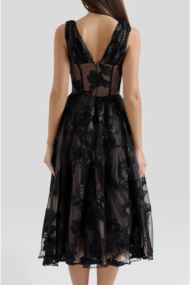 House Of Cb Sianna Lace Corset Cocktail Midi Dress Size Large - Image 3 of 4