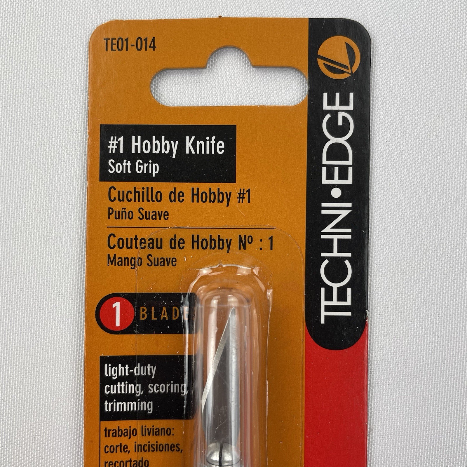 # 1 Hobby Knife Soft Grip Techni Edge Light Duty/Trimming/Scoring Cut Blade, New