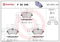Bremsbelagsatz Scheibenbremse Prime Brembo P 50 046 FüR Mercedes Clk S203 Klasse