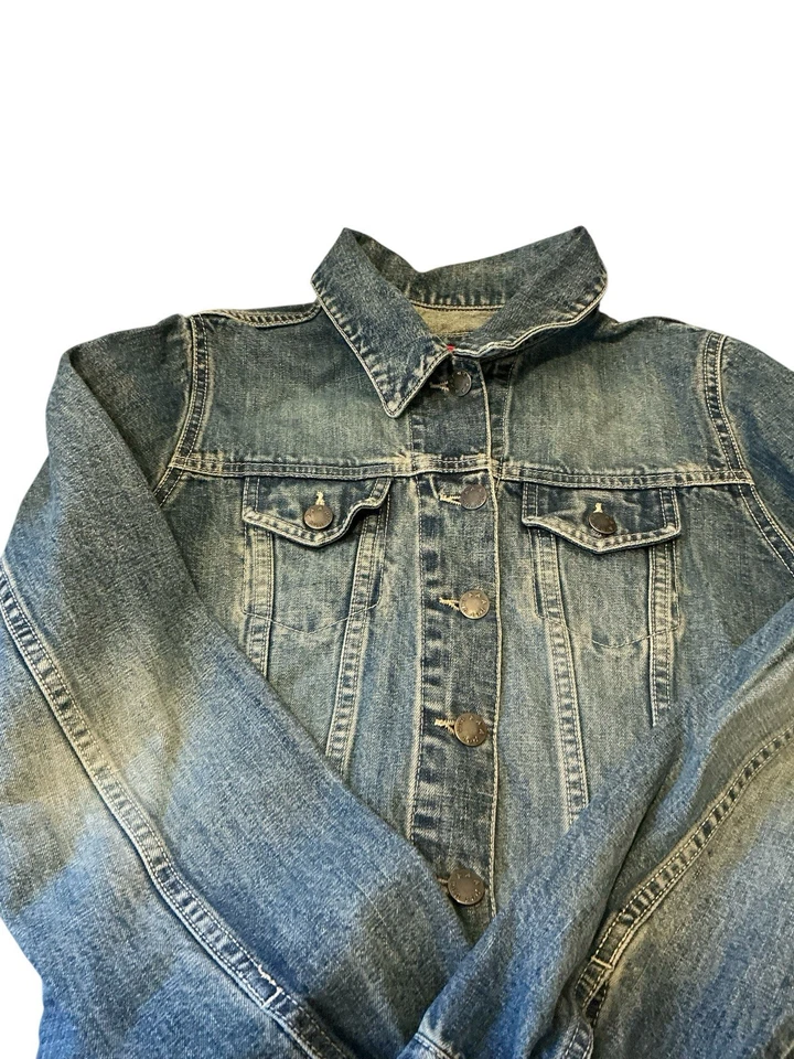 Chaqueta de mezclilla azul para dama Per Una Marks and Spencer talla 8 usada Foto 2 de 4