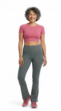 Avia  Women's Soft Sculpt Flare Legging Pockets Green Size XXXL (22 )