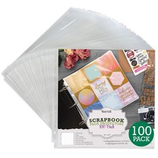 Scrapbook Refill Pages 12x12 Inch, 100 Pack, Fits 3 Ring Scrapbook Binders an...