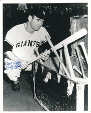 dusty rhodes autograph 8x10 photo giants 1954 ws mvp dec 2009