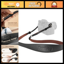 Universal Leather Camera Neck Shoulder Strap for DSLR - Adjustable 39-43in, 10kg