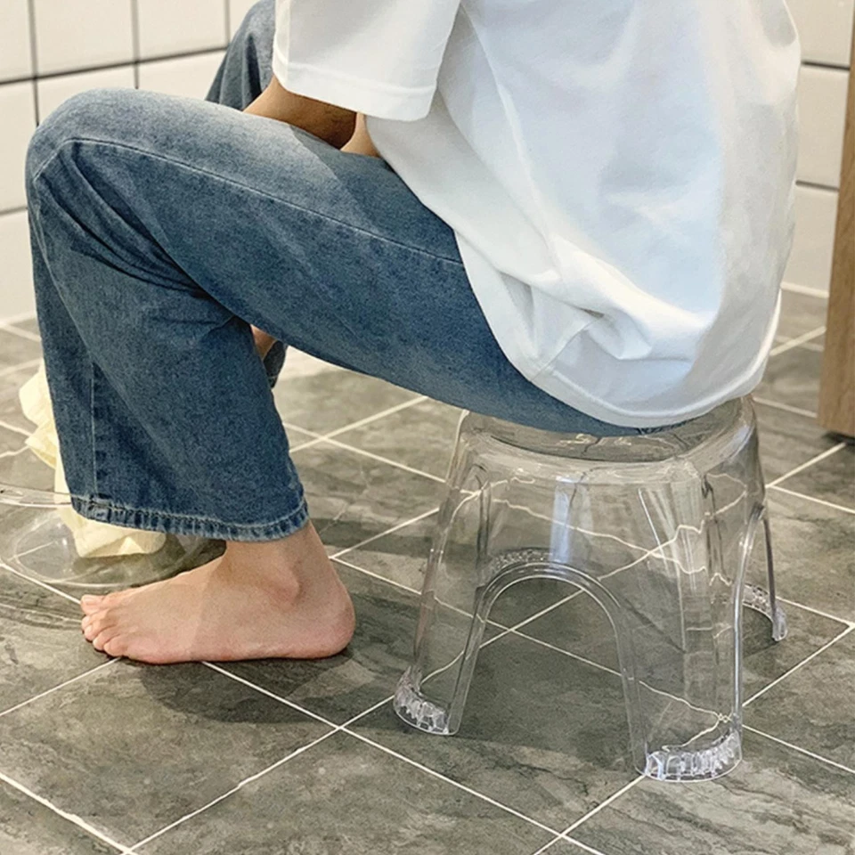 Acrylic Shower Stool Seat Corner Stool Chair - Bild 4 von 4