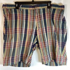 Polo Ralph Lauren Mens Shorts 40 Indian Madras Plaid Cotton Classic Fit Golf