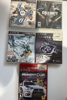 Lot of 4 PS3 Games Bundle Tested Works Midnight Club SSX COD Madden Saints