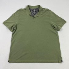 UNTUCKit Polo Shirt Mens XL Green Gondola Contrast Floral Pima Cotton Peru