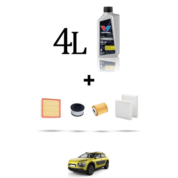 Hoffcar Wartungsset 4 Filter Und 4L ÖL FüR Citroen C4 Cactus 1.5 Bluehdi 88KW-image