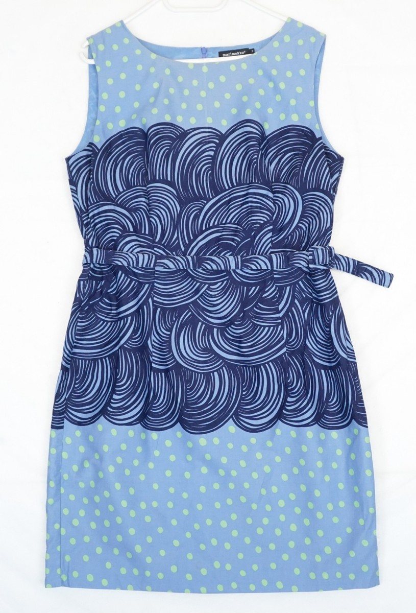 marimekko cotton dress Pihalla Unikko Dress blue, green
