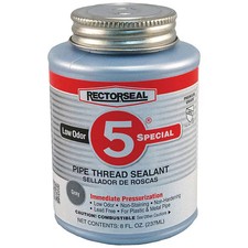 Rectorseal Pipe Thread Sealant No. 5 Low Odor, Gray 26551 Rectorseal 26551 8 oz