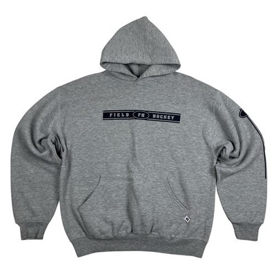 VTG 90s Gray Longstreth Field Hockey Hoodie Sweatshirt Russell Logo Size L