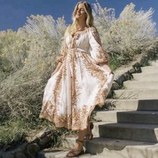 Zimmermann Moonshine Dress Size 2 / 12 AU / 8 US Scoop Neck Midi Floral Linen