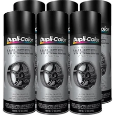 Duplicolor HWP104 (6-Pack) Hi-Performance Wheel Paint, Satin Black, 12oz Aerosol