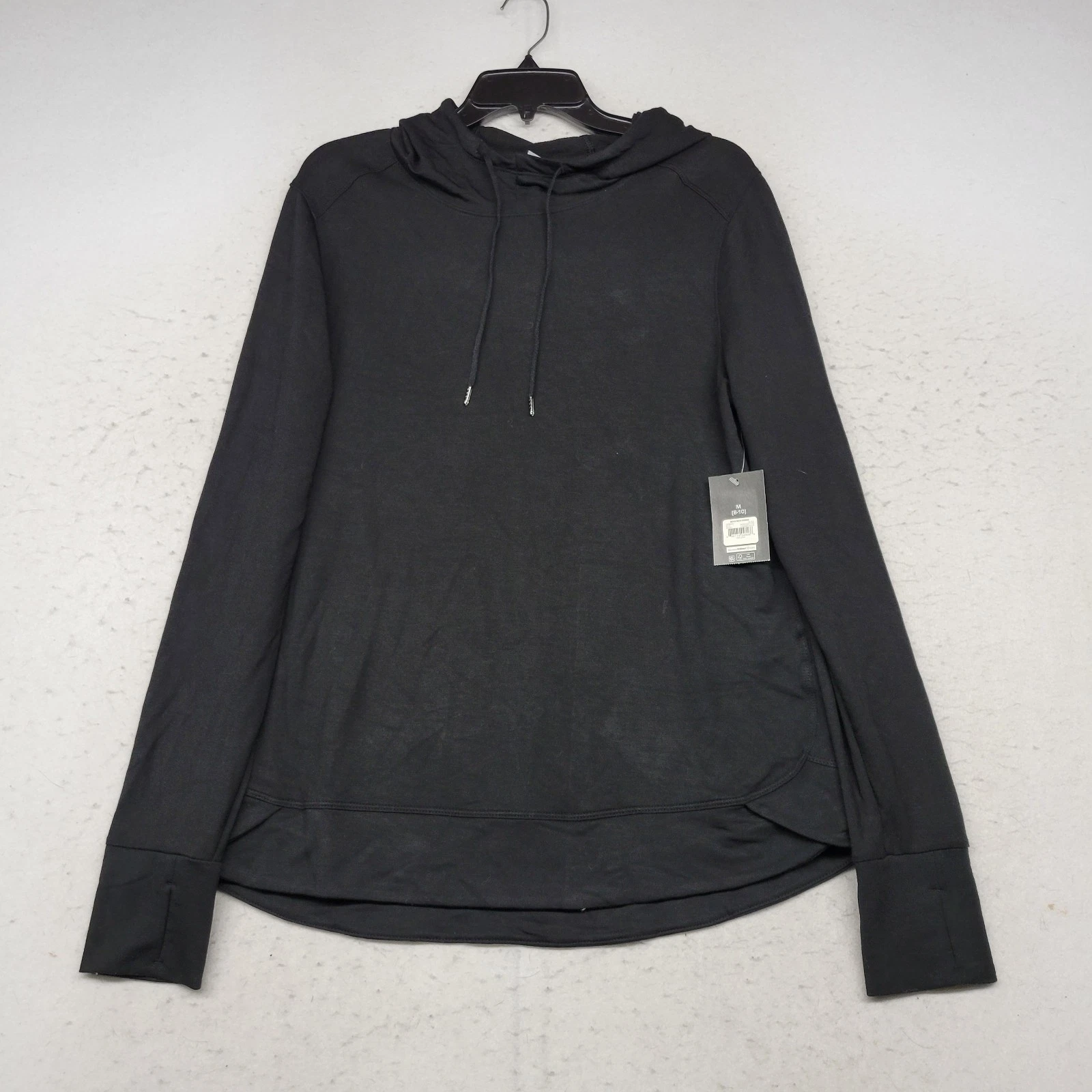 Athletic Works Sweater Womens Medium Black Hoodie Pullover Workout Run New