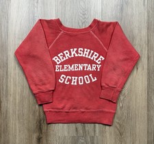 60s Vintage Berkshire Elementary School Sweatshirt Youth Small Red Pullover