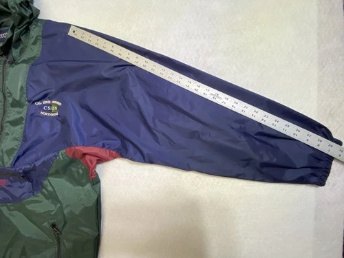 Jansport Cal State Northridge Windbreaker Mens XL Color block Vintage 90s Zip image 5