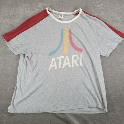Junkfood Atari Logo T Shirt Gray Red Raglan Sleeve Mens XXL