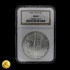 1986 American Silver Eagle NGC MS69 Brown Label -E475